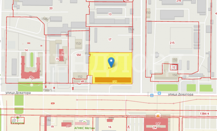 Земельный участок улица Доватора