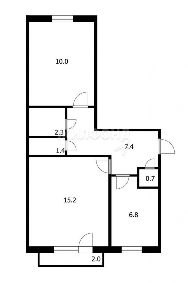 2-комн квартира Лунная, 25