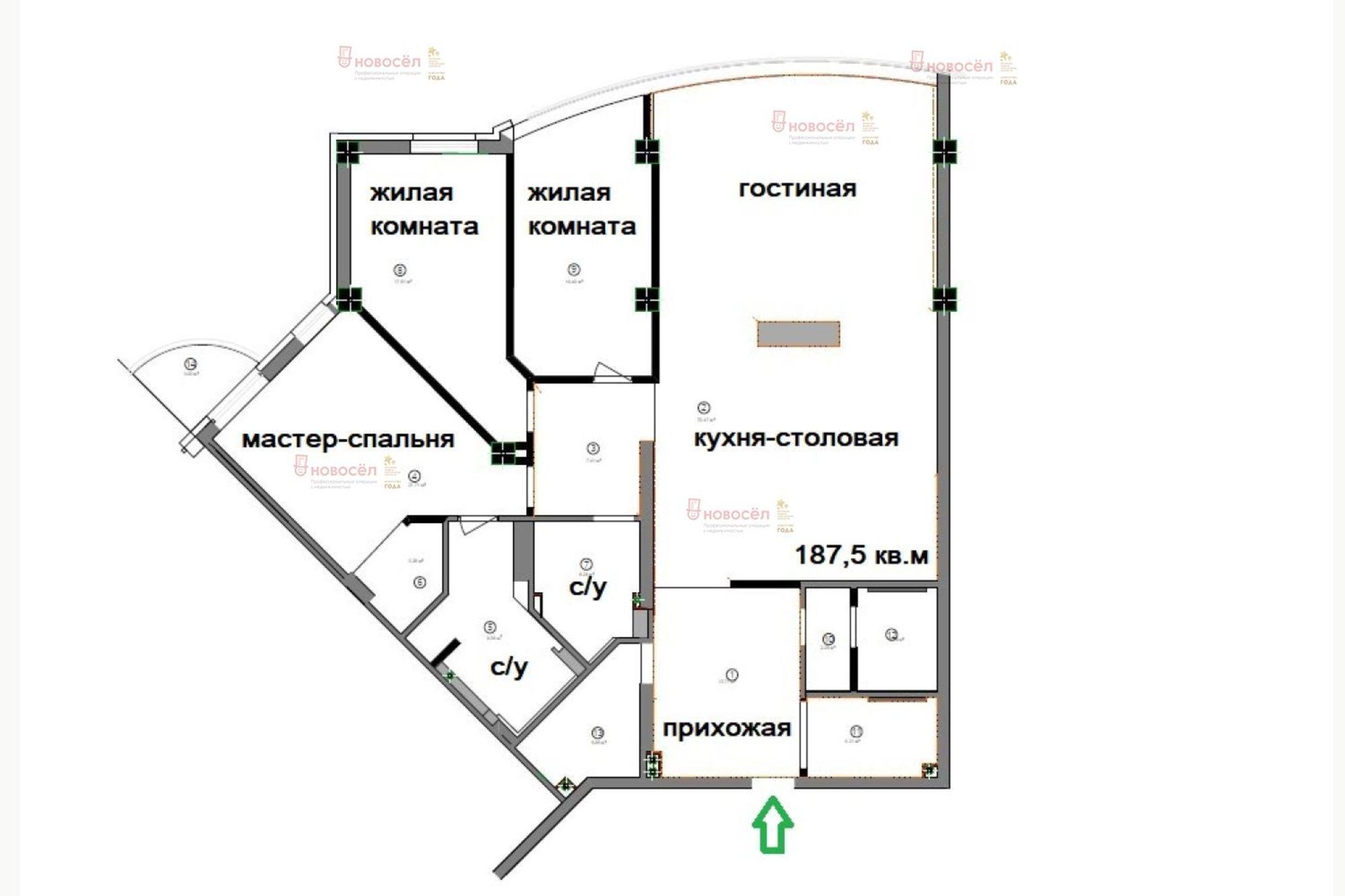 Купить квартиру за 57 000 000 рублей на Шейнкмана 121