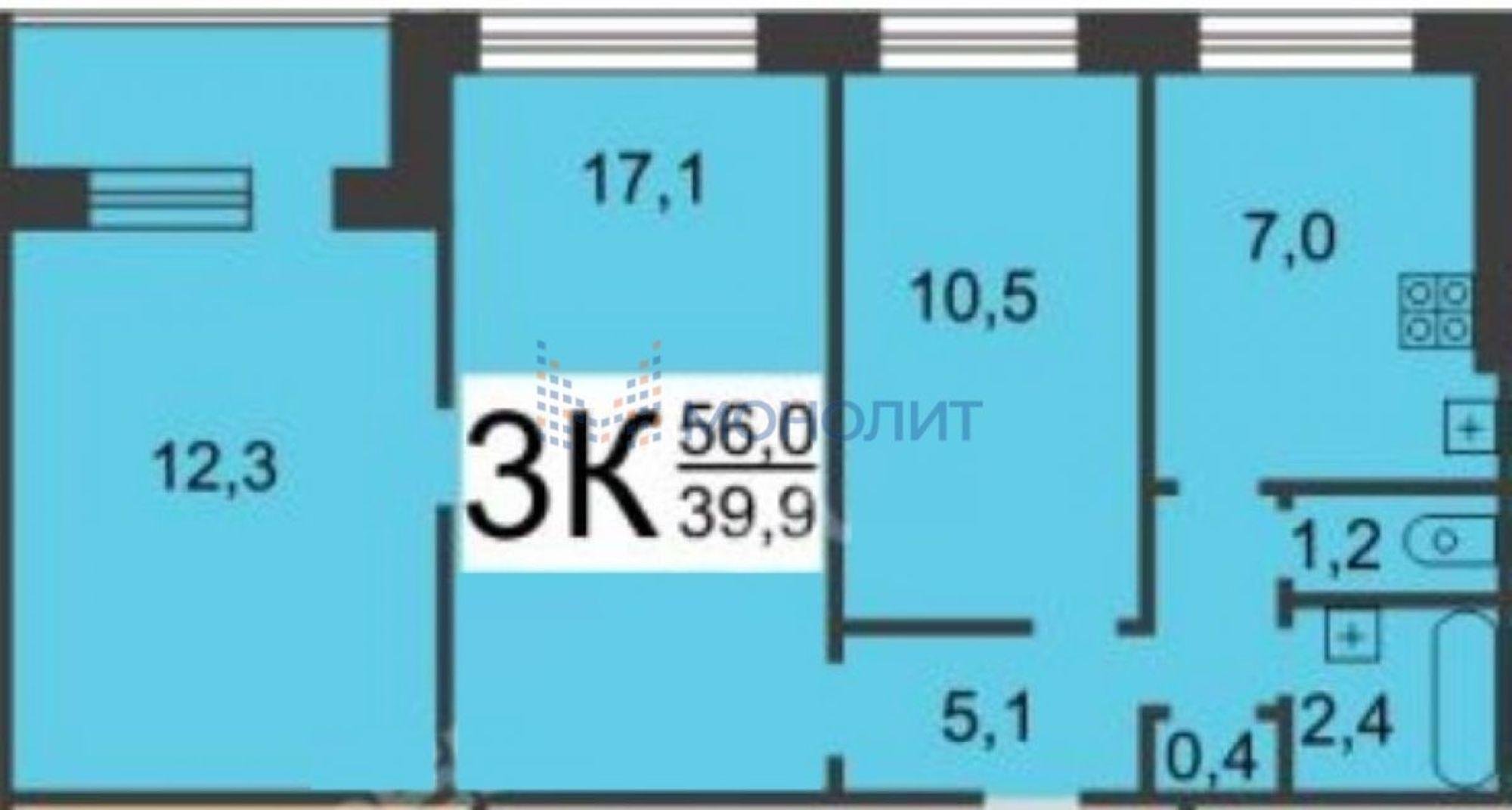 Купить квартиру за 6 700 000 рублей на Гагарина пр-кт, 220