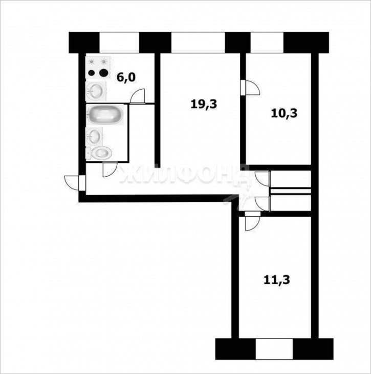 3-комн квартира Клименко улица, д.15