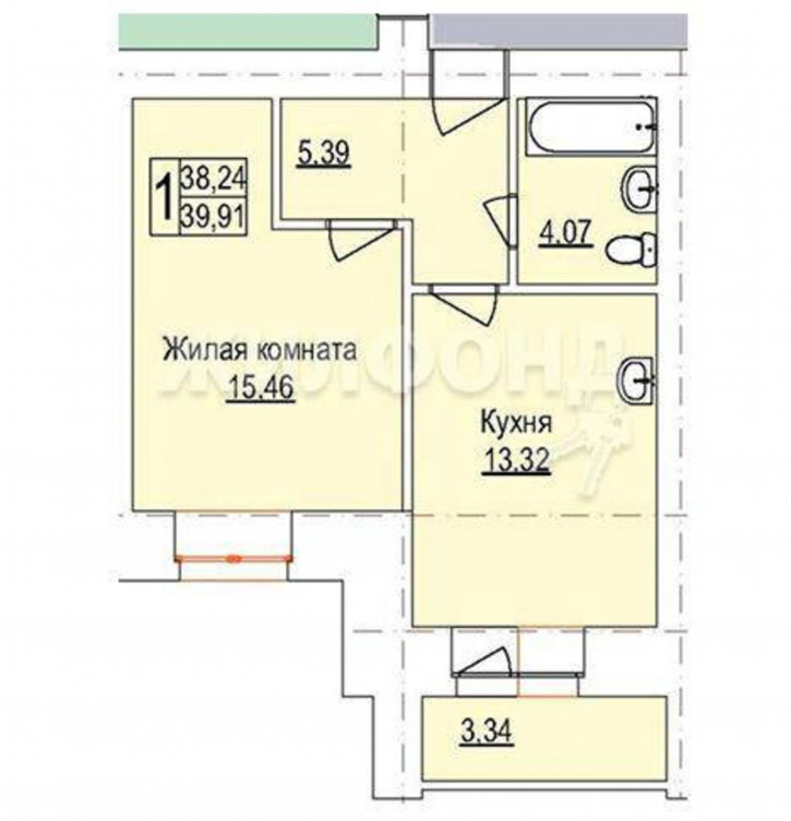 1-комн квартира Заводская улица, д.4/5