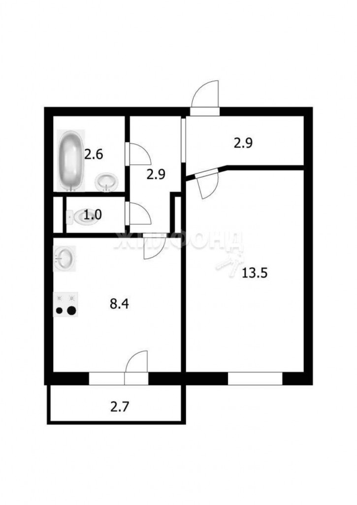 1-комн квартира Мира улица, д.59