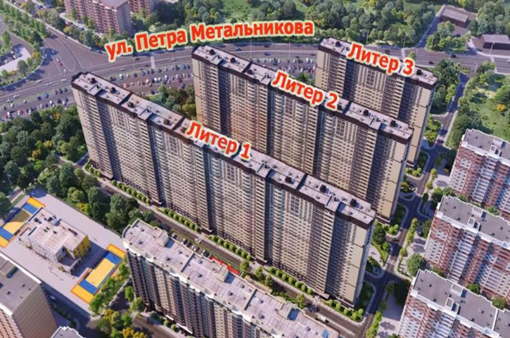 2-комн квартира в новом доме Петра Метальникова ул, 36