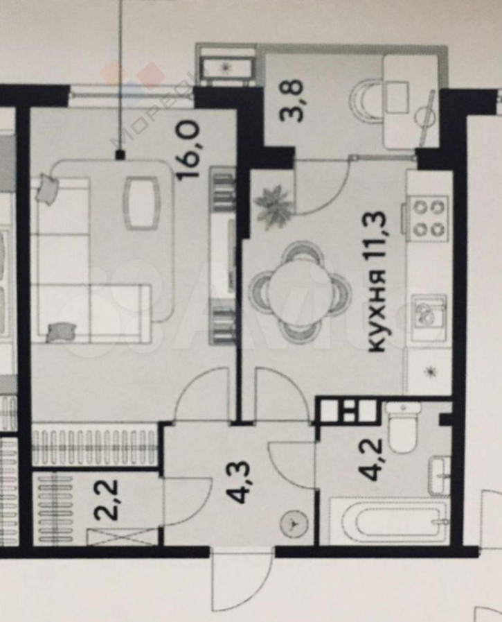 1-комн квартира в новом доме Садовая ул