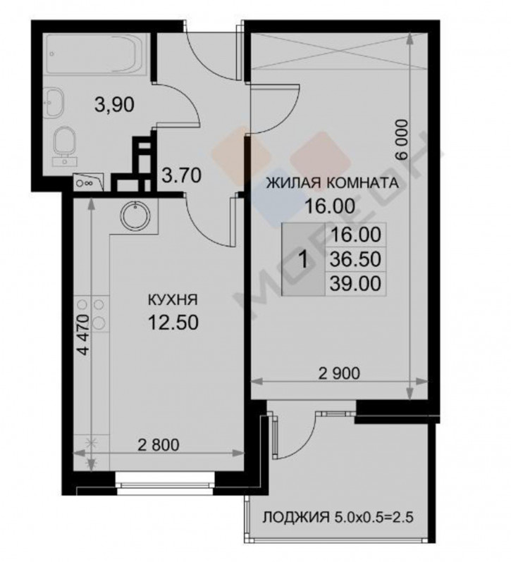 1-комн квартира в новом доме Казачья ул, 4к2 1-комн квартира в новом доме Казачья ул, 4к2
