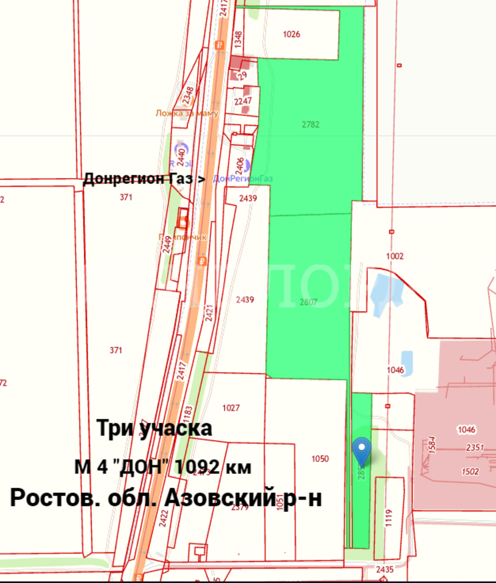 Купить землю, земельный участок за 120 000 000 рублей на М-4 Дон, 1090-й километр