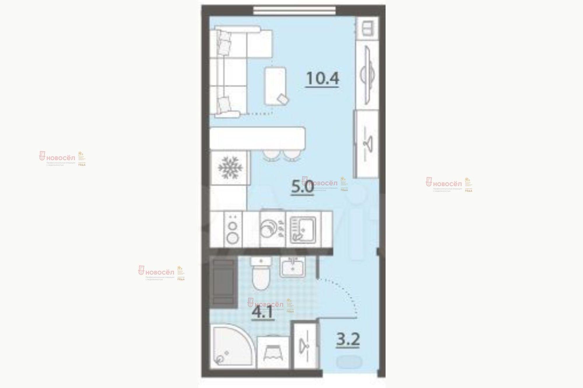 Купить студию за 3 700 000 рублей на Пехотинцев 2/в
