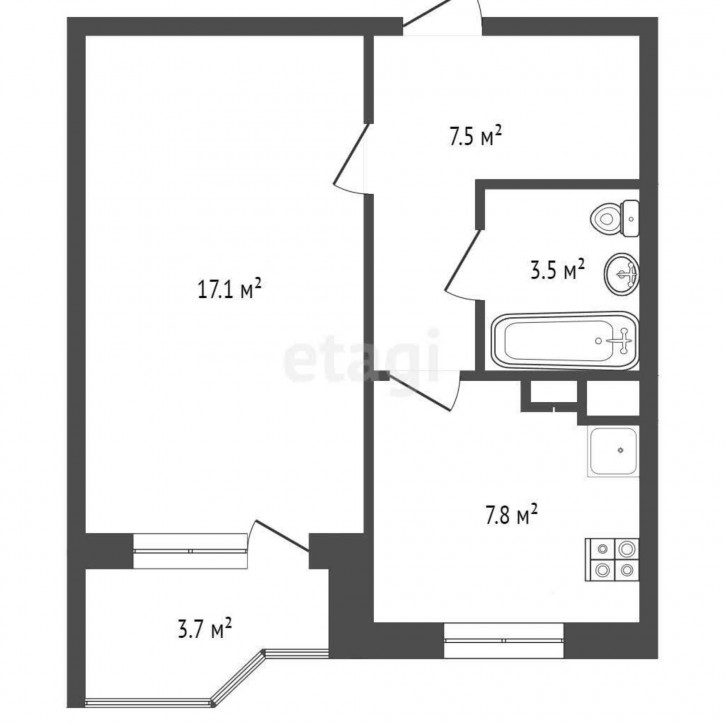 1-комн квартира в новом доме Московская, 71Г 1-комн квартира в новом доме Московская, 71Г