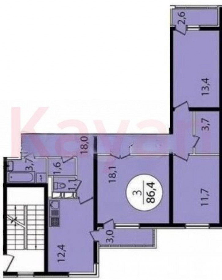 3-комн квартира Мурата Ахеджака ул.