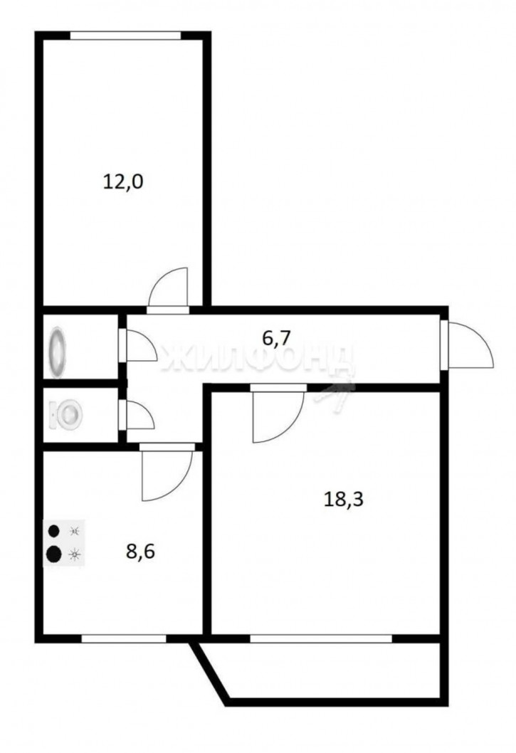 2-комн квартира Депутатская, 58
