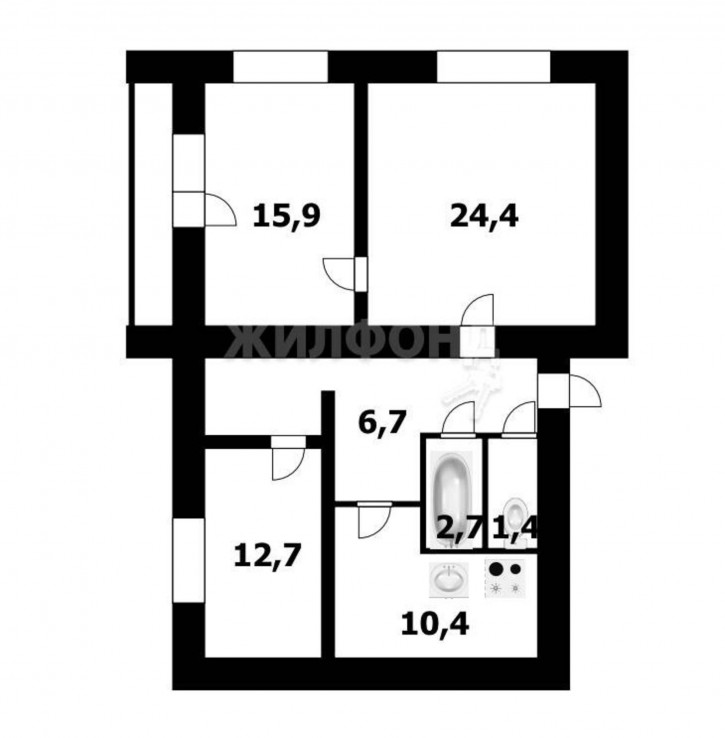 3-комн квартира Строительная, 1