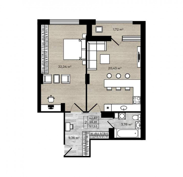 1-комн квартира Брагинская улица, д.18к2