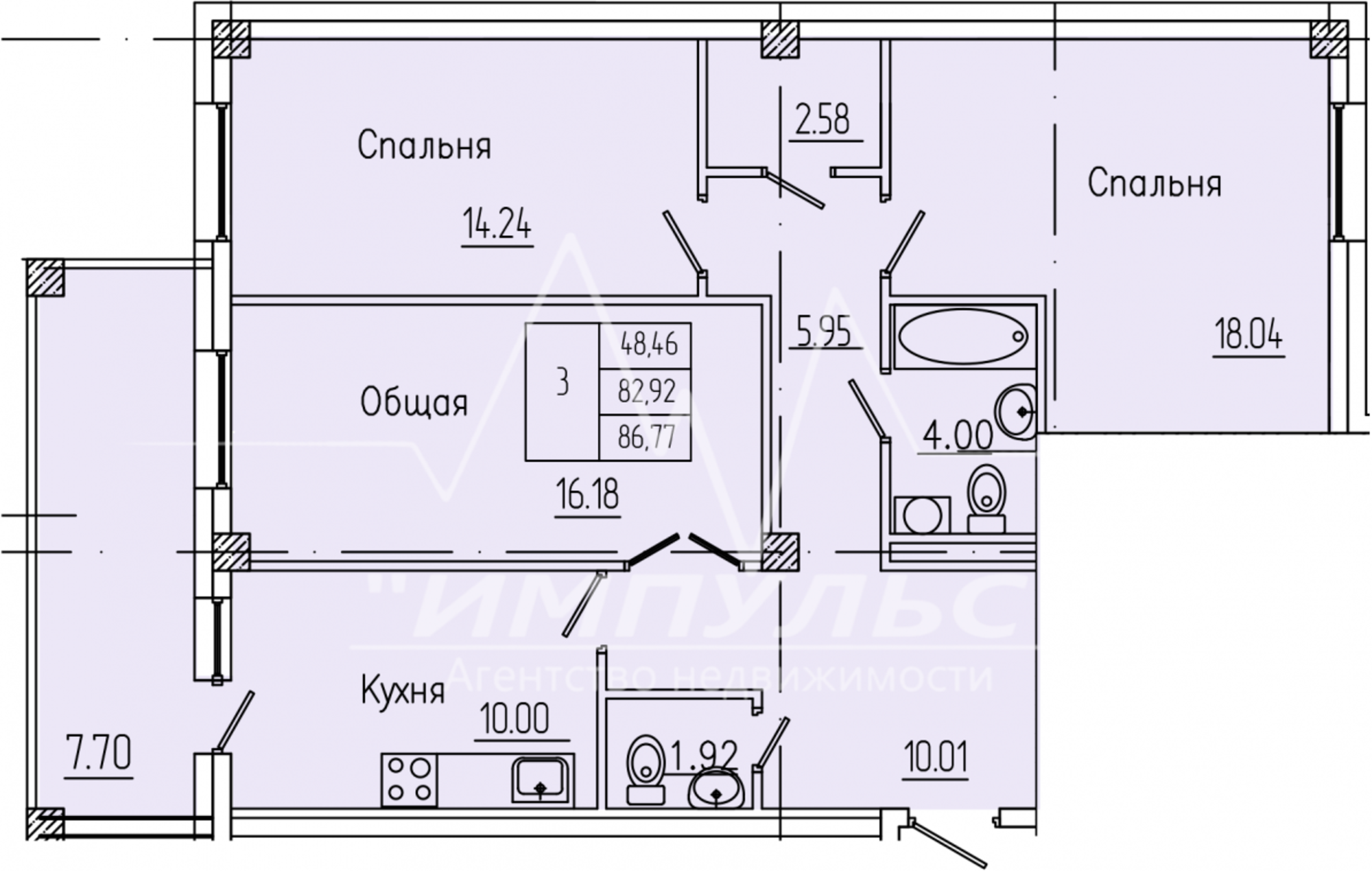 Купить квартиру за 6 500 000 рублей на Кальвица, 18