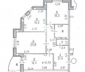 3-комн, 105.6кв м, этаж 6/16 посёлок Биофабрика, 1/1