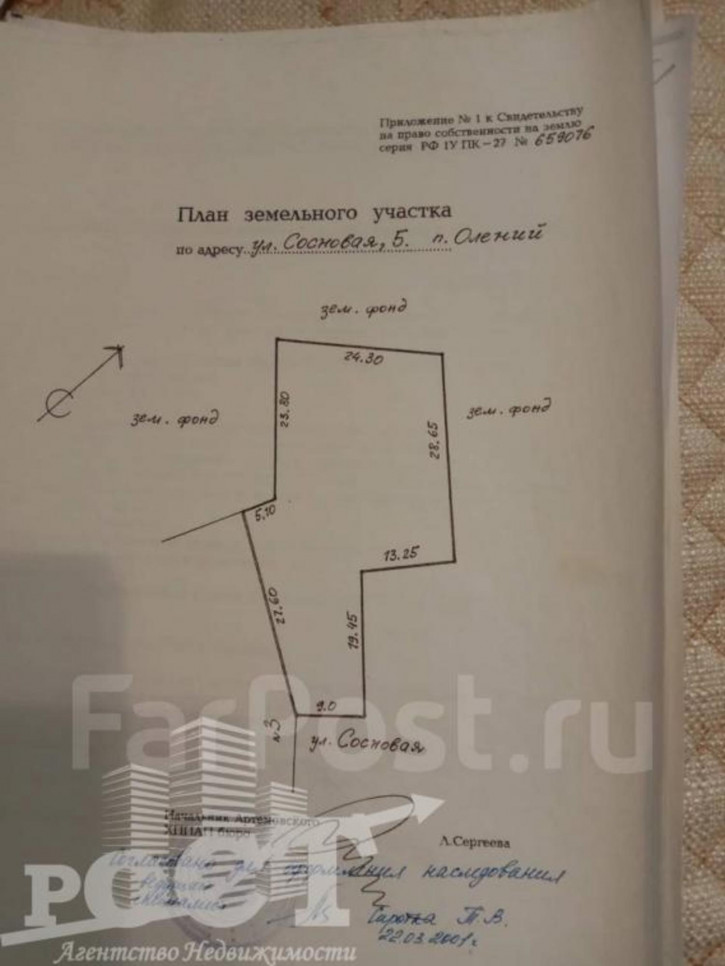 Земельный участок Сосновая
