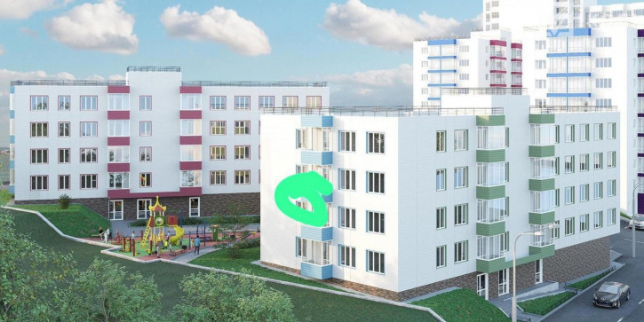 1-комн квартира в новом доме Радужный мкр, 104