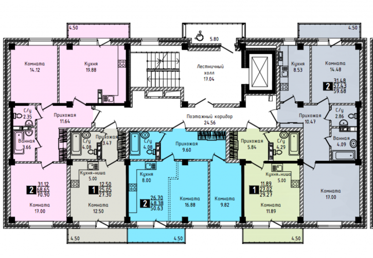 3-комн квартира Гражданская, 2/2
