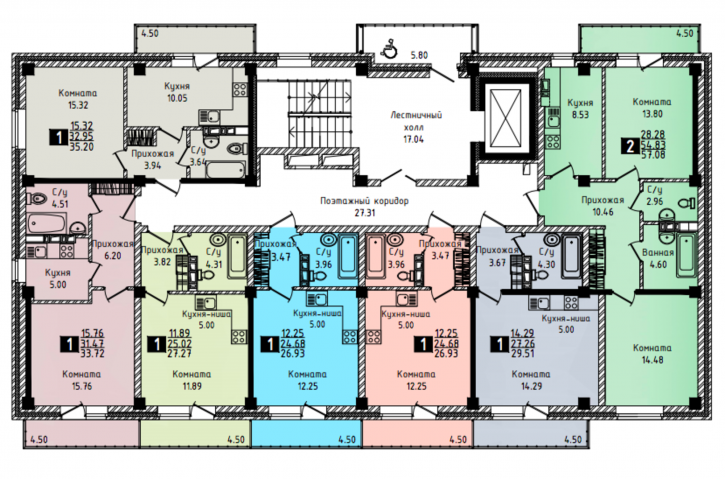2-комн квартира Гражданская, 3