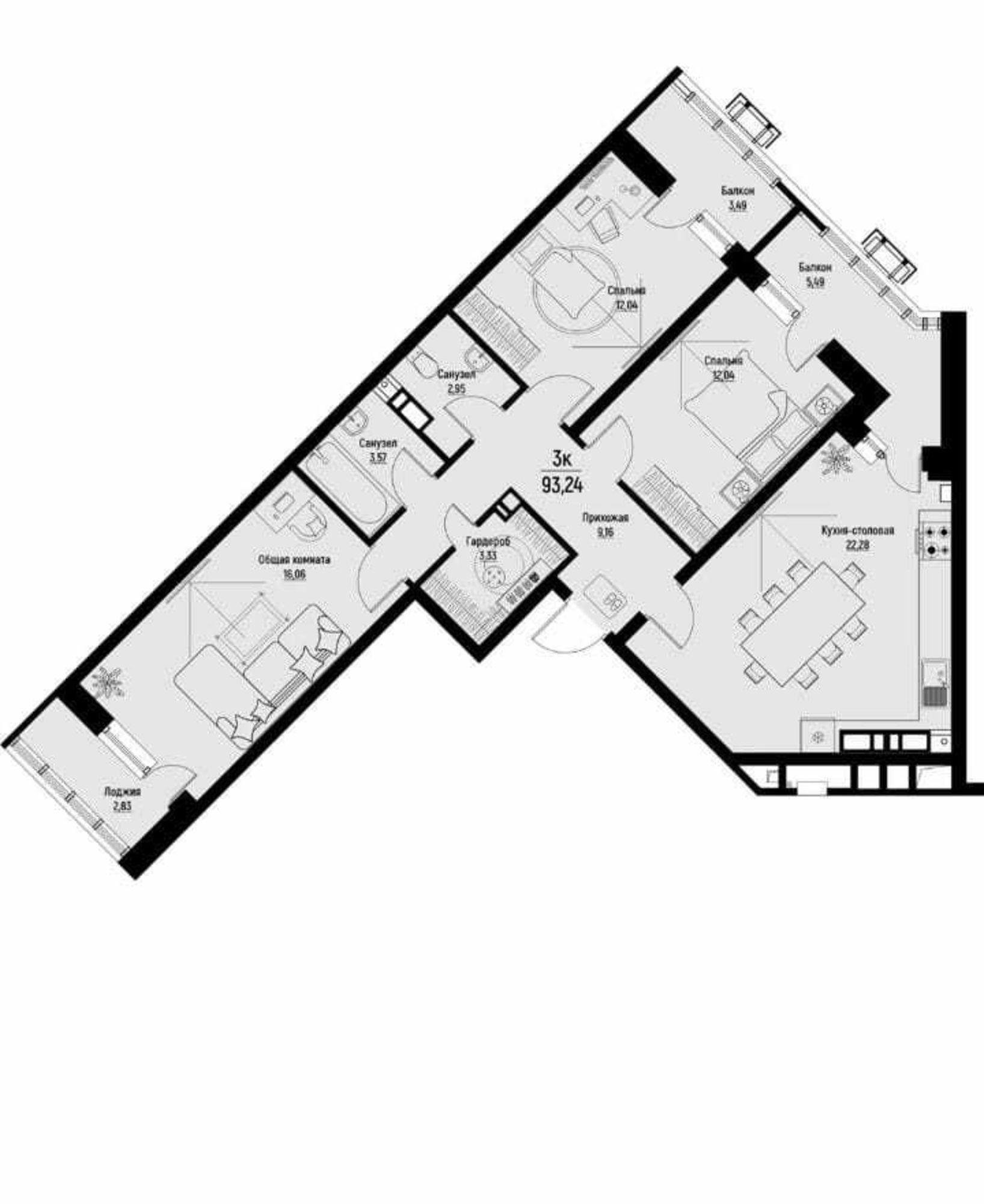 Купить квартиру за 14 452 200 рублей на Огородная ул, 39
