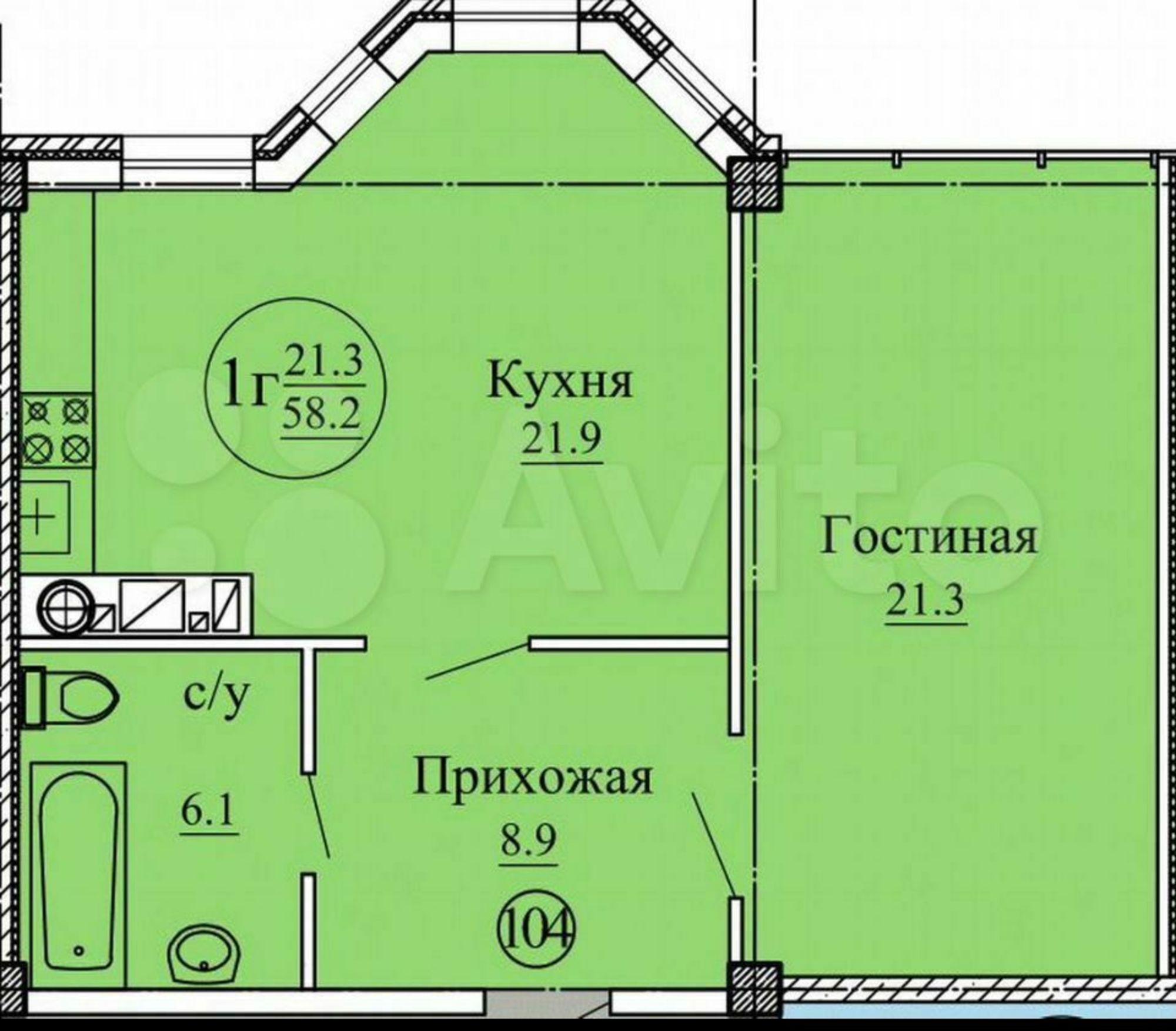 Купить квартиру за 5 800 000 рублей на Адмиральского ул, 1А