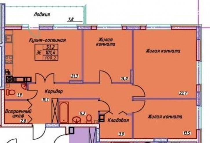 3-комн квартира в новом доме Танкиста Белороссова ул, 28