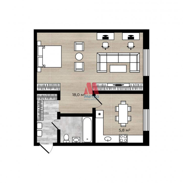 1-комн квартира Чкалова улица, д.66а