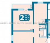 2-комн, 54кв м, этаж 7/13 ул Калинина, 112 2-комн, 54кв м, этаж 7/13 ул Калинина, 112