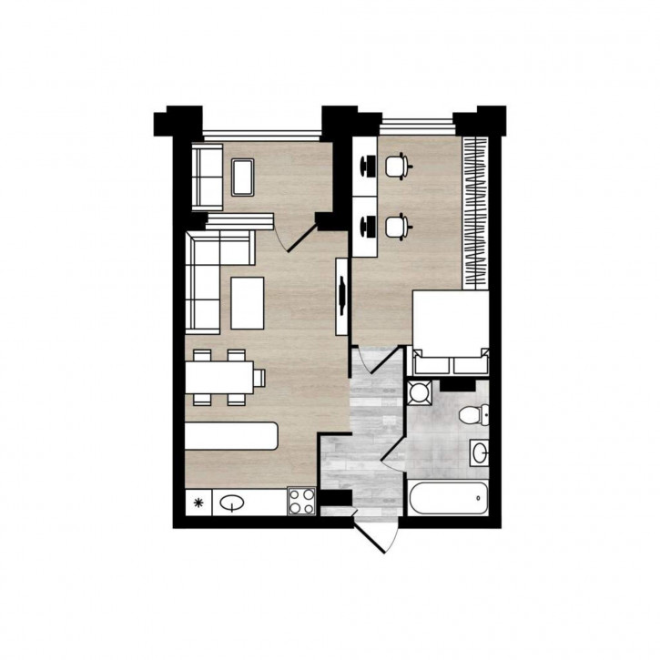 1-комн квартира Спасская улица, д.6