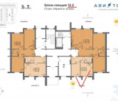 1-комн, 32.2 кв м, этаж 1/9 ЖК Авиатор, с12/2