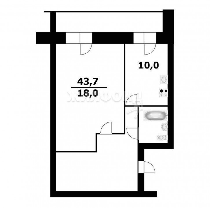 1-комн квартира Романтиков улица, д.7