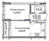 1-комн, 34.4 кв м, этаж 9/18 Красноуральская ул, 6