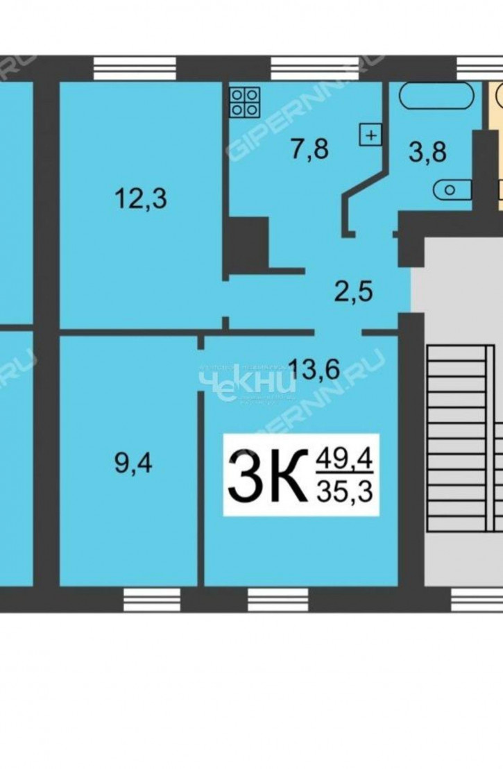 3-комн квартира Свирская ул, 11