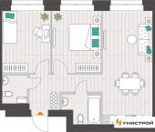 2-комн, 55.85 кв м, этаж 5/10 Ачинская 2-комн, 55.85 кв м, этаж 5/10 Ачинская