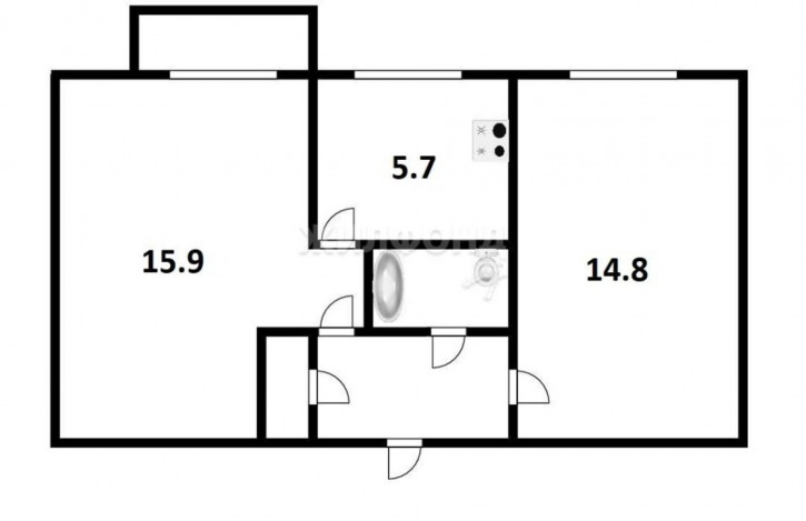2-комн квартира микрорайон Подгорный, 5