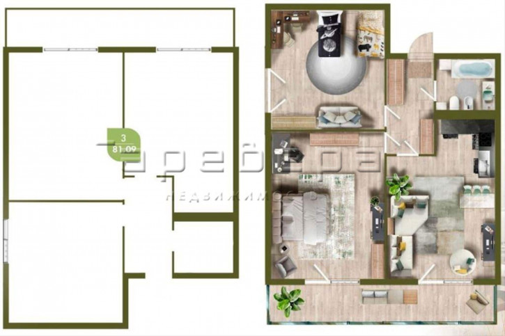 3-комн квартира в новом доме Светлова улица 1/ 3-комн квартира в новом доме Светлова улица 1/