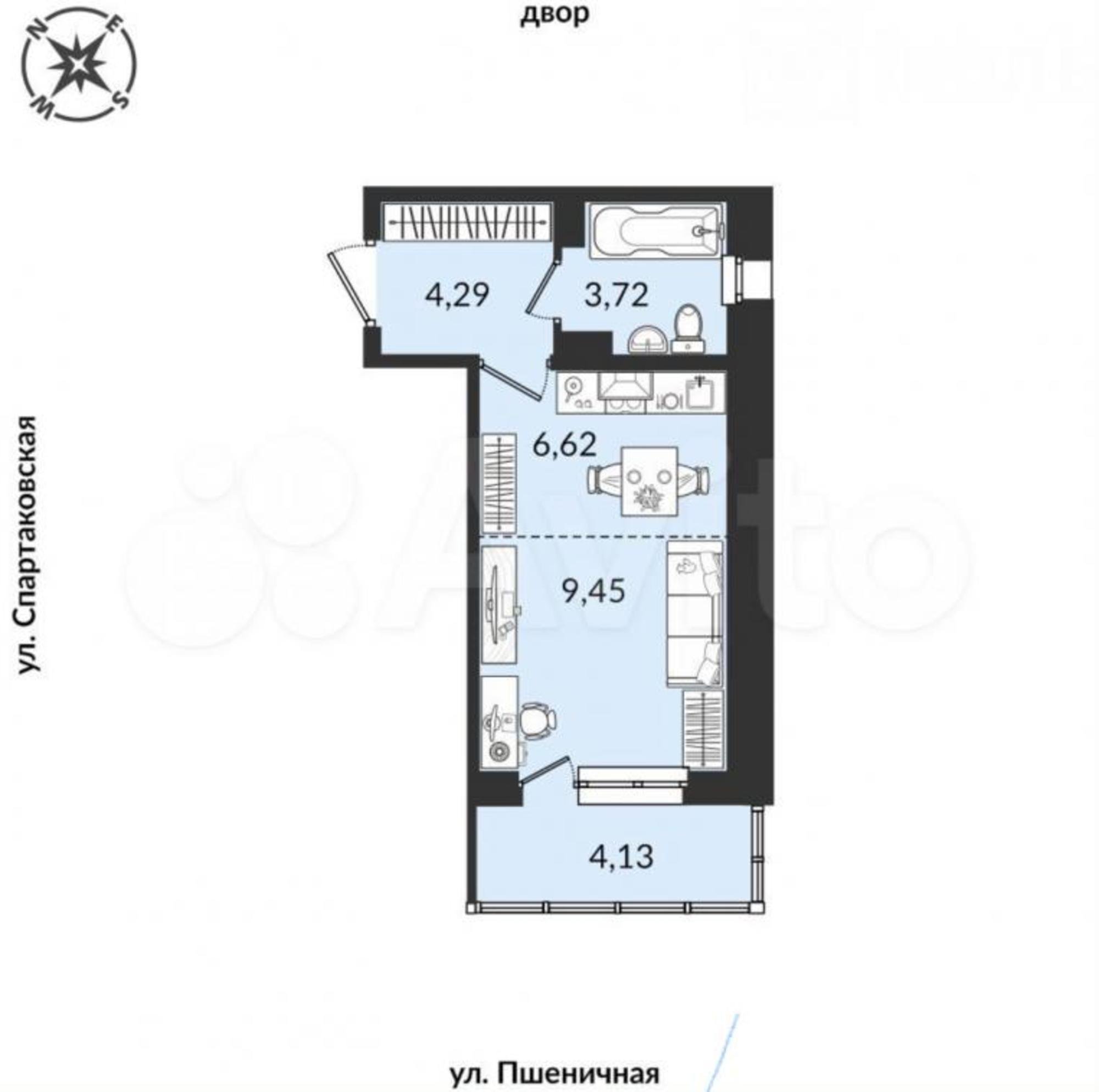 Купить квартиру за 5 416 000 рублей на Пшеничная, 3