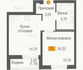 1-комн, 35кв м, этаж 16/25 Новостроя 5.1 1-комн, 35кв м, этаж 16/25 Новостроя 5.1