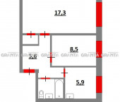 2-комн, 41кв м, этаж 1/5 ул Кольцевая, 10 2-комн, 41кв м, этаж 1/5 ул Кольцевая, 10