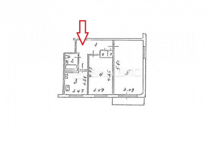 2-комн квартира улица Лакина