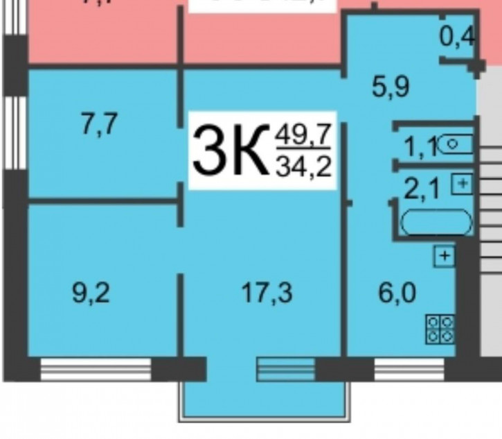 3-комн квартира Гастелло ул, 5А 3-комн квартира Гастелло ул, 5А