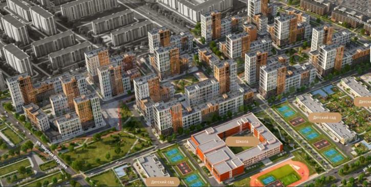 1-комн квартира в новом доме Западный Обход ул