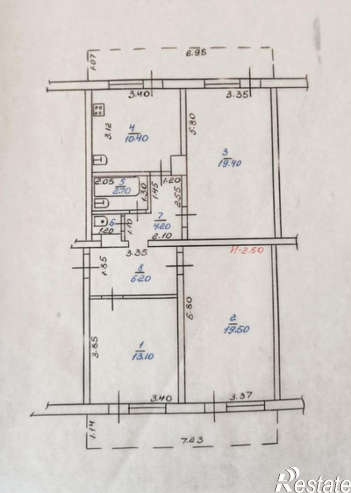 3-комн квартира 83/6