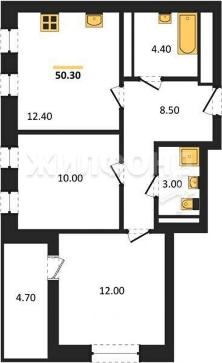 2-комн квартира в новом доме Тайгинская улица, д.4стр
