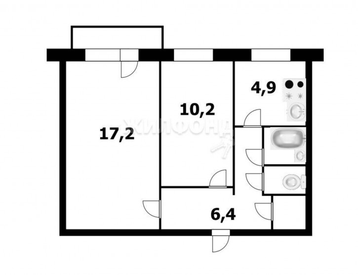 2-комн квартира Кошурникова, 13/1