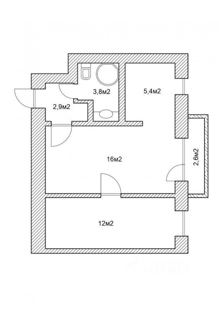 2-комн квартира Челюскинцев улица, д.32