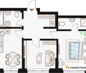 2-комн, 55.46 кв м, этаж 6/20 Владимира Кулагина
