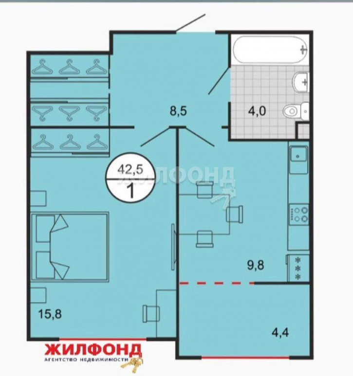 1-комн квартира Филатова улица, д.60/3