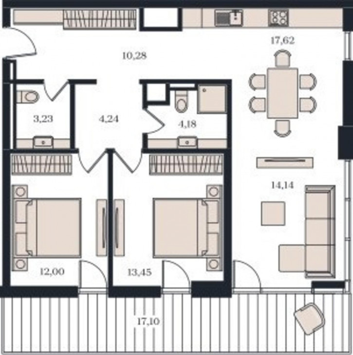 2-комн квартира Севастопольская улица,62
