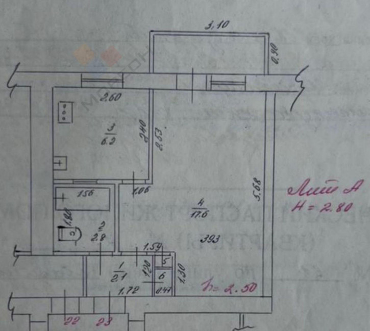 1-комн квартира Калинина ул, 68
